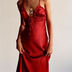 Zara Ruffled Effect Satin Dress